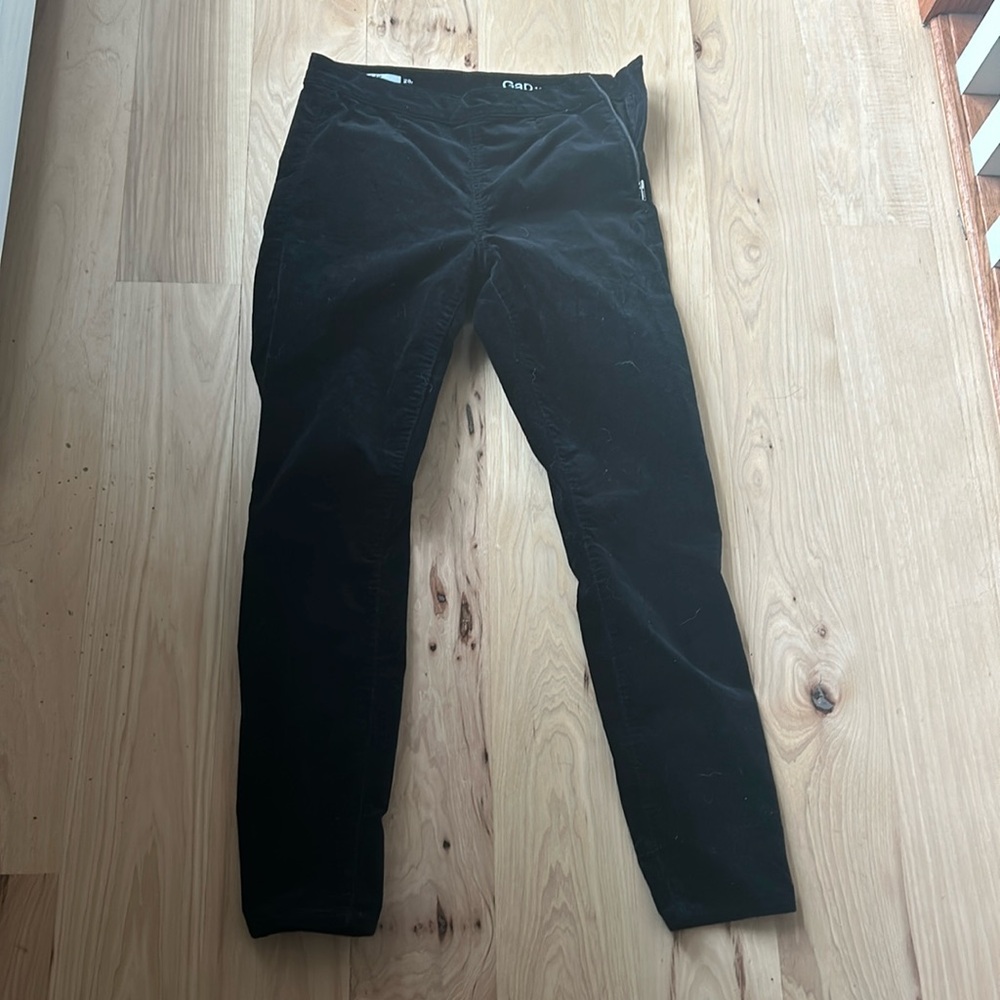 Gap velour like side zip pants legging black